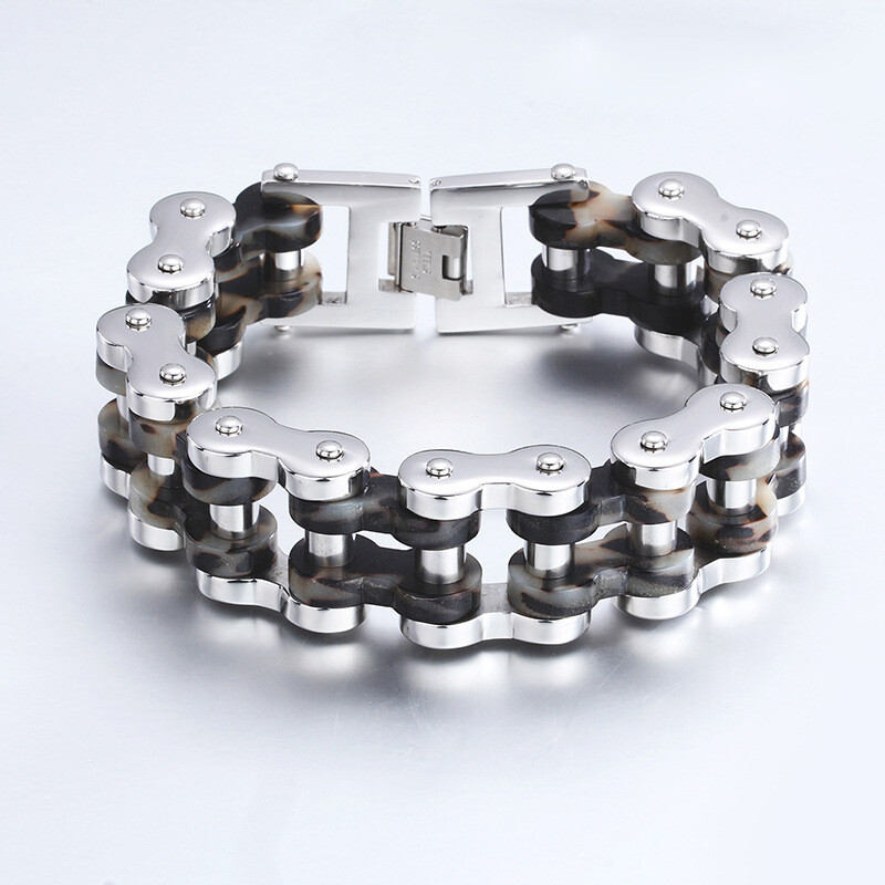 Titanium Steel Motorcycle Chain Bracelet for Men - Edgy Rocker Style Boyfriend Gift  