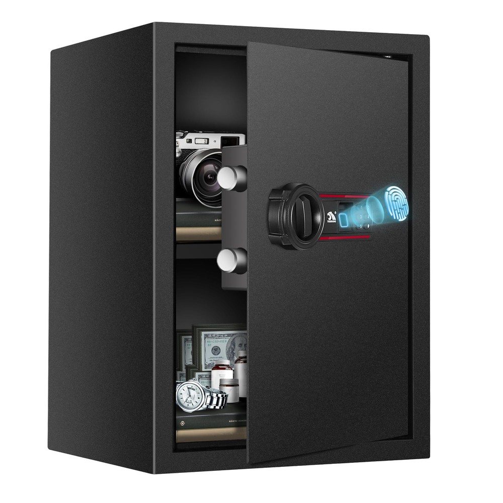 Biometric Fingerprint Safe Box 1.8 Cubic Feet Digital Keypad Security for Money Jewelry Documents  -image