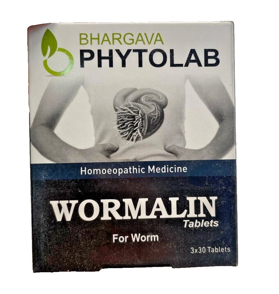Dr.Bhargava Wormalin 90 Tablets Helps in All Kinds of Worms Tape, Thread & Hooks