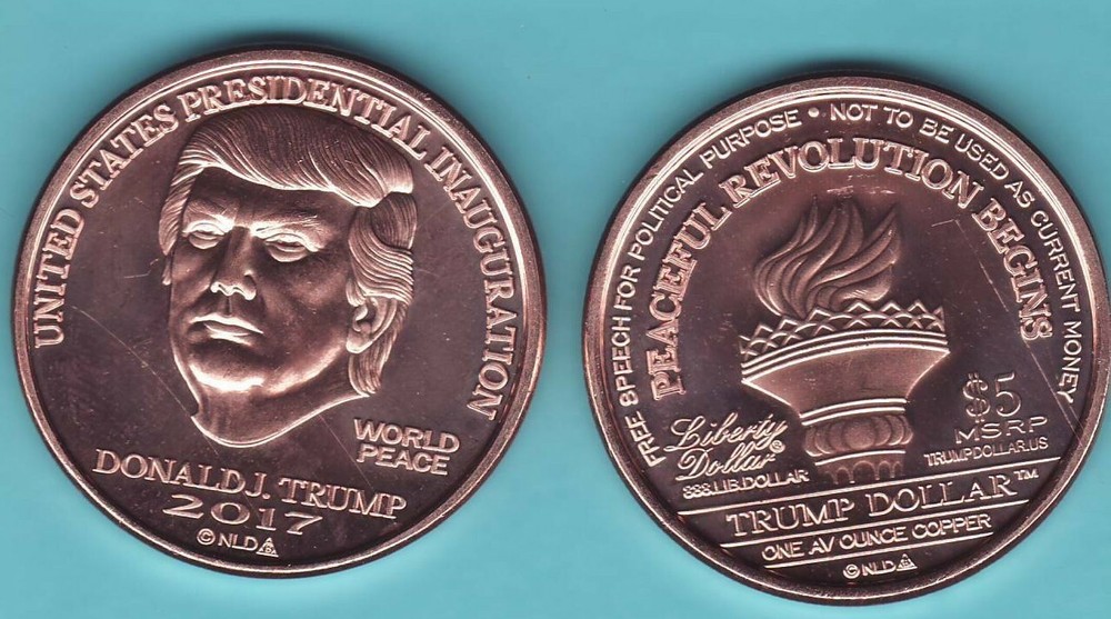 2017 DONALD TRUMP  INAUGURAL DOLLAR  1 oz. Copper Round BETTER QUALITY