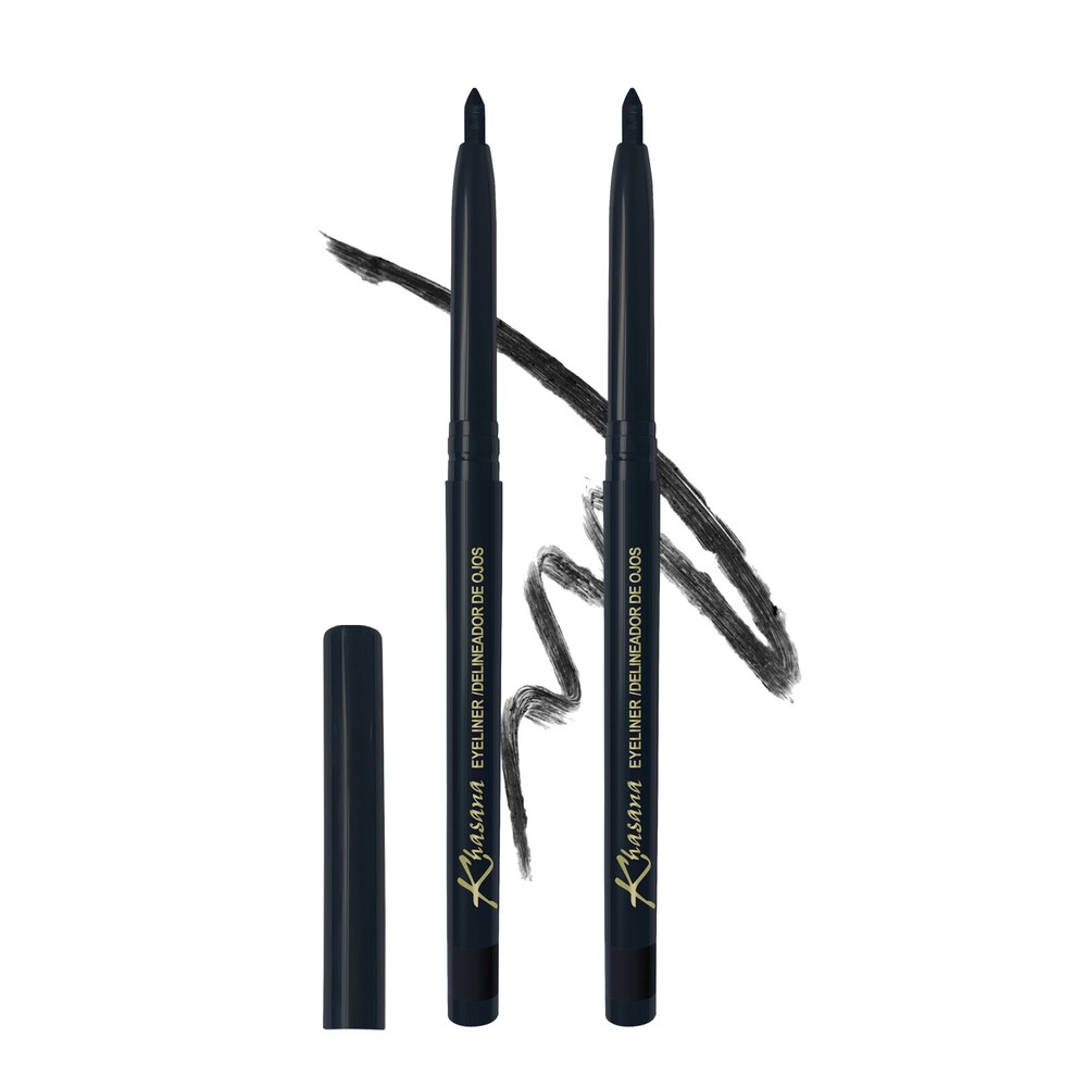 Khasana Eyeliner Automatic Pencil, Glide On, Waterproof, Ultra Smooth. Pack 2
