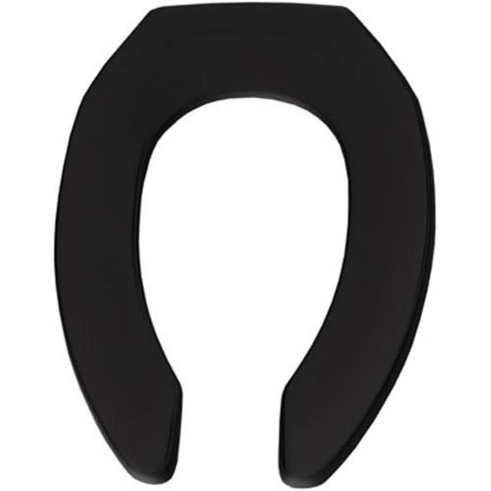 Heavy Duty Commercial Open Front Elongated Toilet Seat in Black