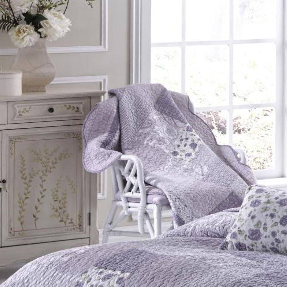 Lavender Rose Purple Cotton Throw