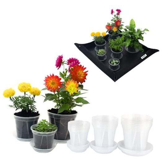 15 Pack Clear Nursery Pots with Drainage - Clear Nursery Pots 3.9/4.7/5.4 Inch