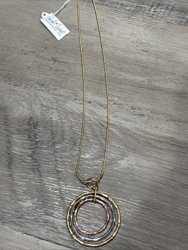 Park Lane Gold Tone Circle Pendant Gold Silver Rose Gold