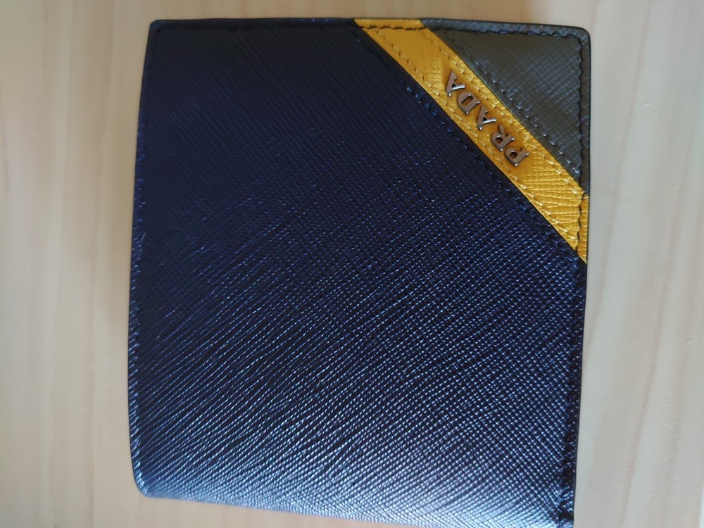 Prada Saffiano leather wallet luxury compact cardholder