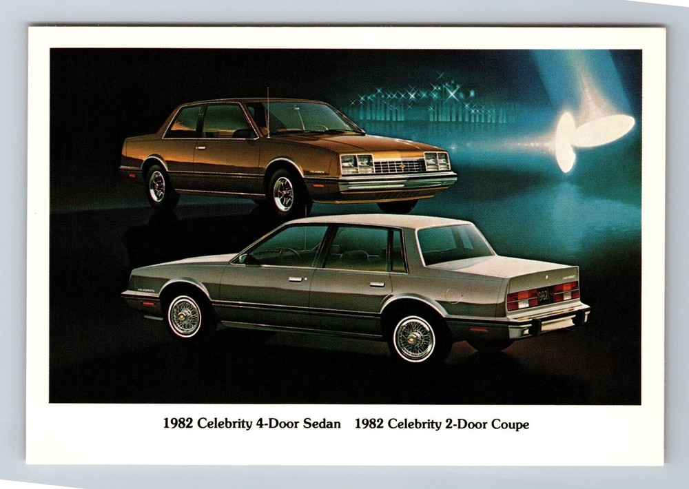 1982 Celebrity 4 Door Sedan, Cars, Transportation, Antique Vintage Postcard
