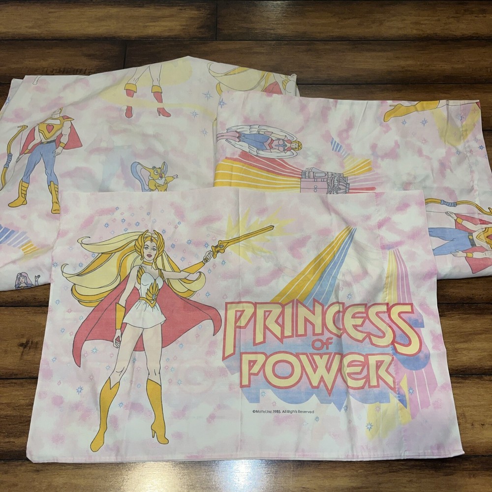 She-Ra Princess of Power Twin Sheet Set with Fitted Flat and Pillowcase Vintage Design