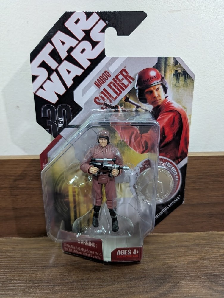 Hasbro 2007 Star Wars Phantom Menace Naboo Soldier 30Th Anniversary Coin Figure