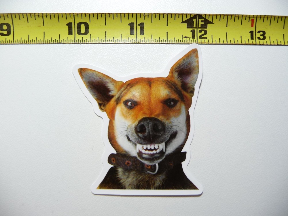 EVIL GRIN FUNNY DOG DECAL STICKER PET PLAY FURBALL