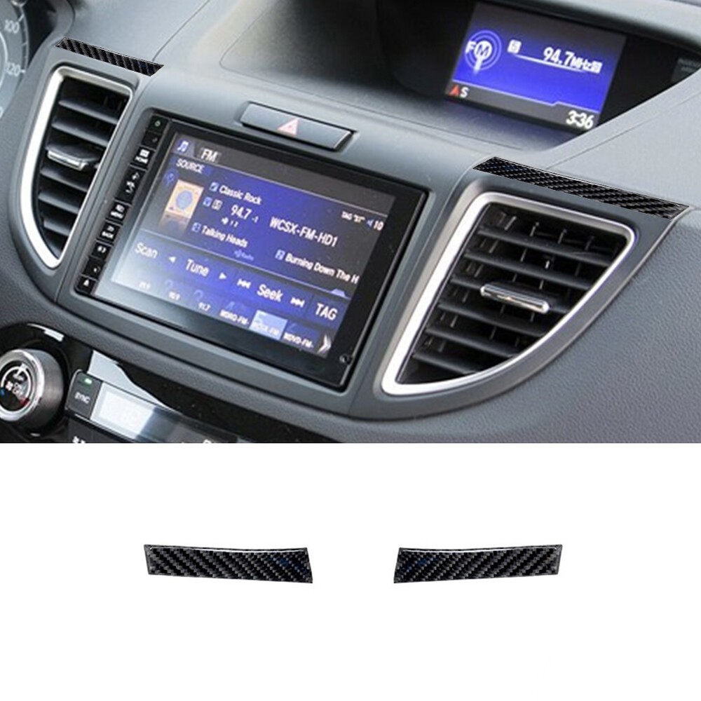 2pcs Carbon Fiber Central Air Vent Side Cover Trim For Honda CRV CR-V2012-2016