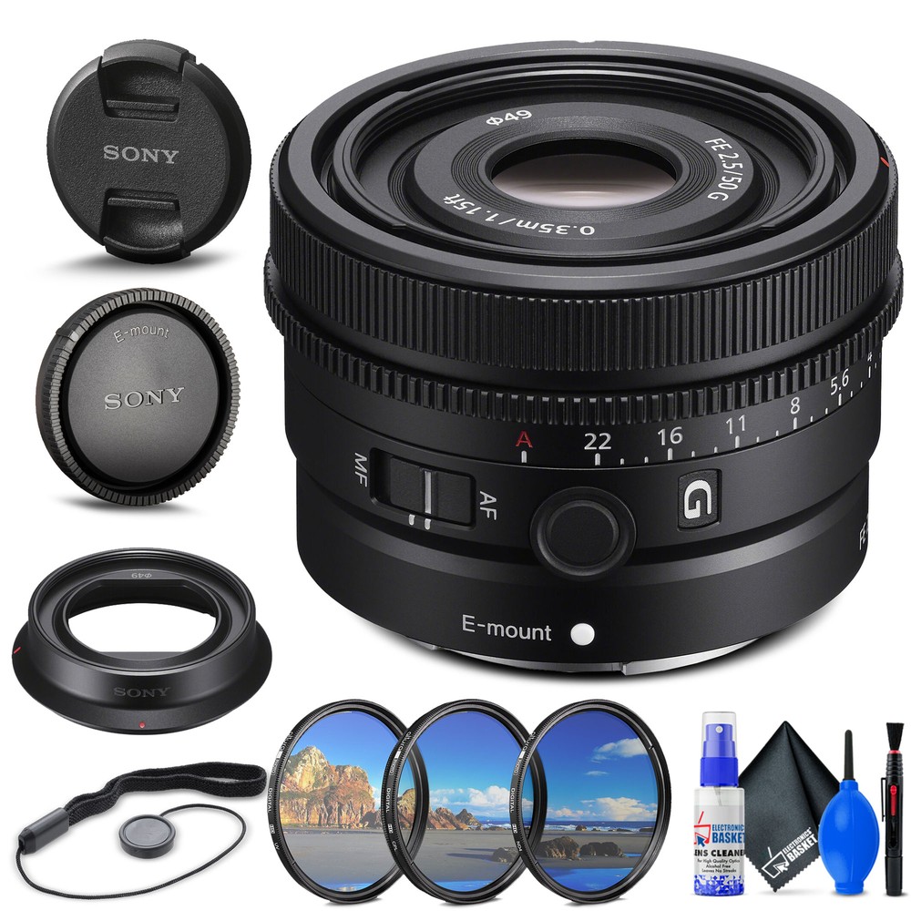 Sony FE 50mm f/2.5 G Lens with Filter Kit, Cap Keeper, and Cleaning Kit