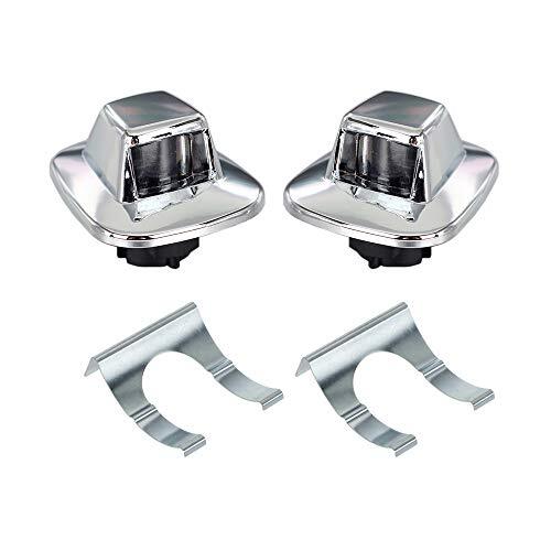 HERCOO License Plate Lights Lamp Lens Chrome Housing Compatible with 1987 to