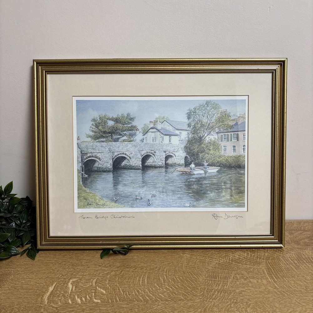 Framed Print by Robin Davidson – Saxon Bridge, Christchurch Artwork