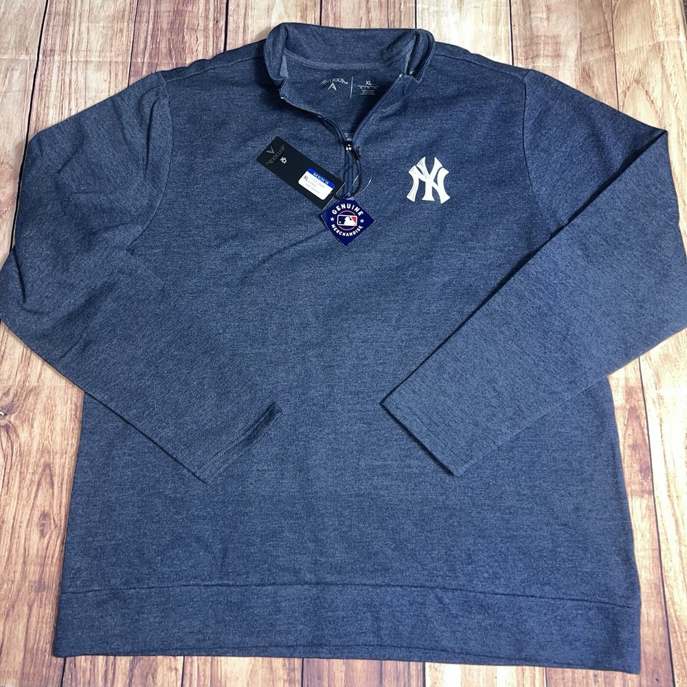 New York Yankees Antigua Gambit 1/4 Zip Navy Pullover Long Sleeve XL NWT