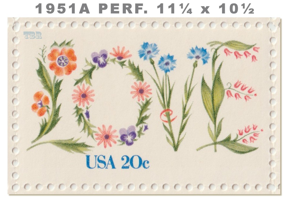 Scott 1951A Love Stamp 20c Perforation Variety 11¼ x 10½ From 1982 MNH - Buy Now-image