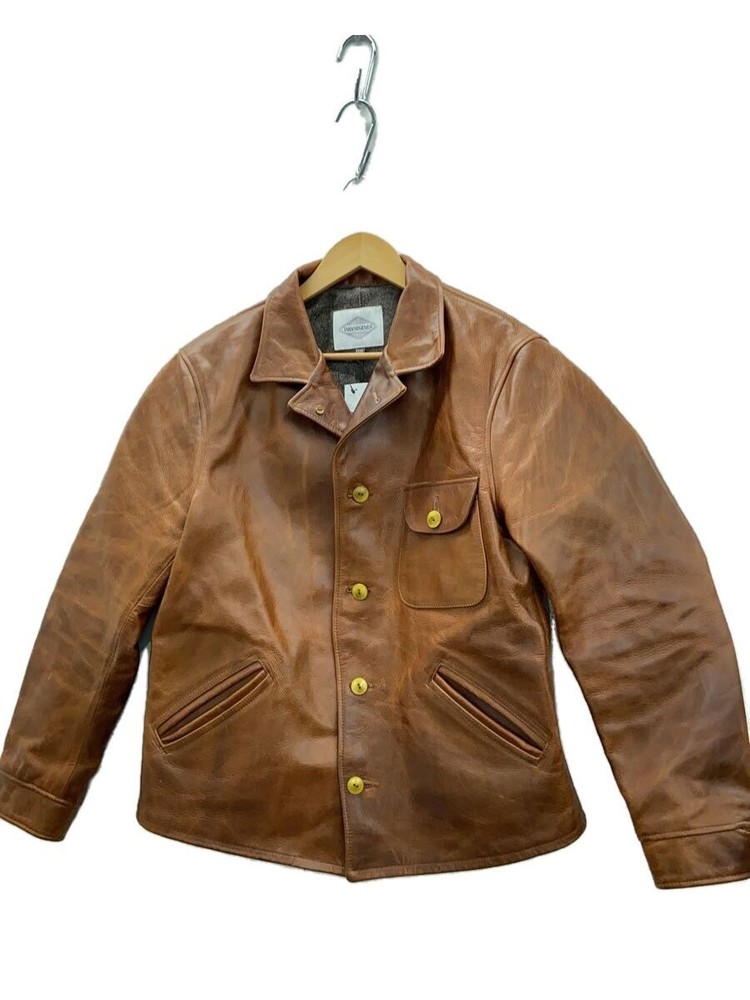 Insanegenius Cowhide Leather Blouson Jacket in Brown 1306
