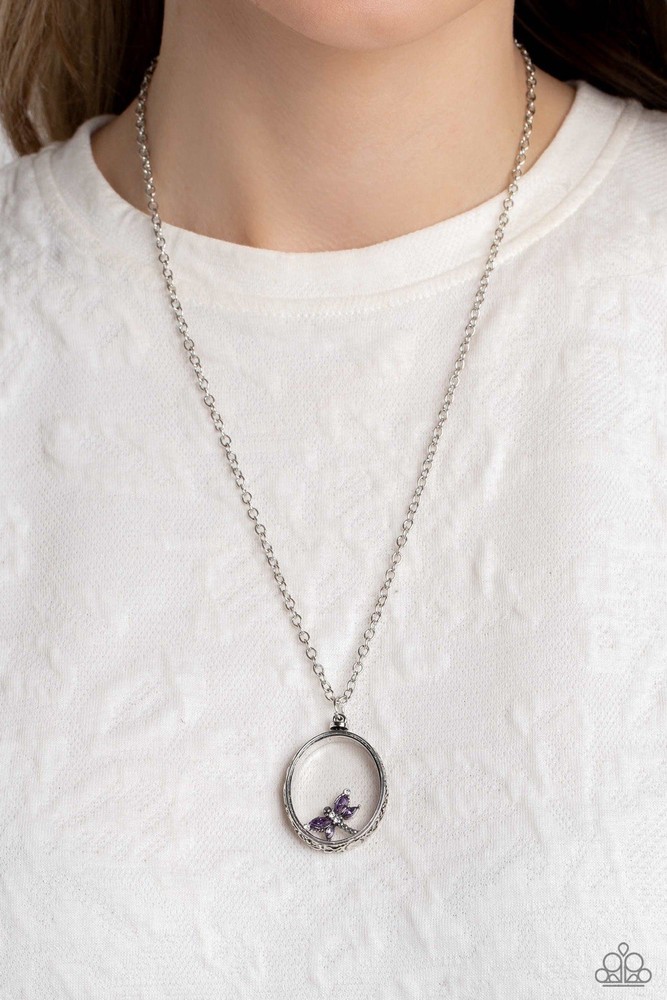 New Paparazzi Jewelry-Dynamic Dragonfly Necklace-Purple