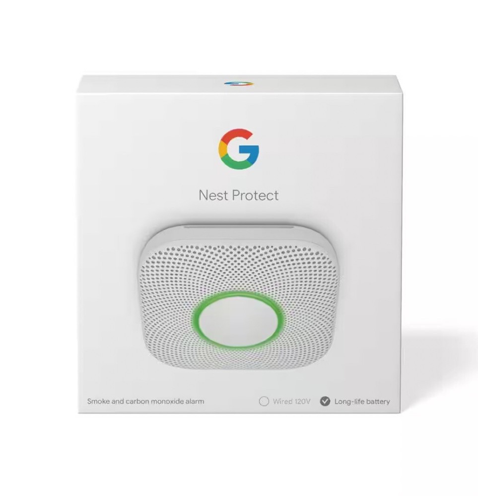 New Google Nest Protect Carbon Monoxide Smoke Detector Long-life Battery