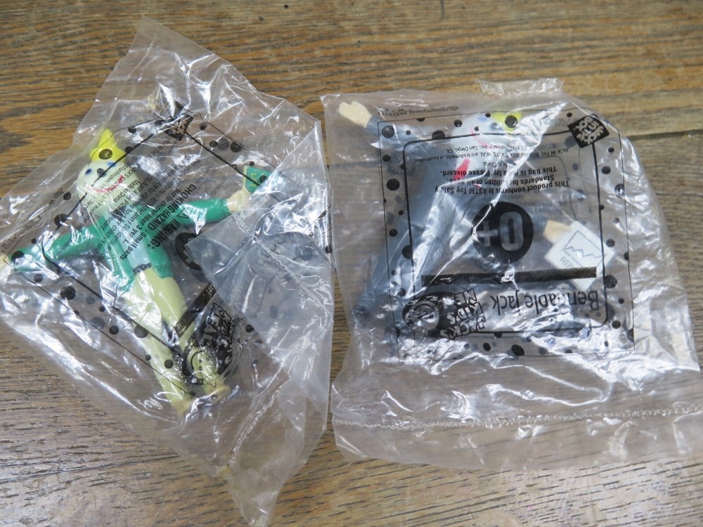 Vintage 1999 Jack in the Box Kids Meal Bendable Toy Pair New in Package