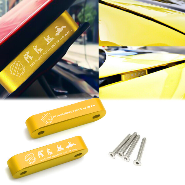 Gold Password Billet Aluminum Hood Vent Spacer Risers with 4 Fender Washers-image