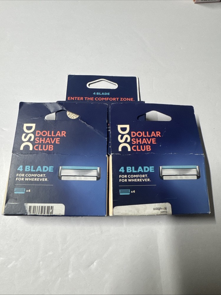 Dollar Shave Club 4 Blade 4 Cartridges Shaving Refill (lot of 3) X 4=12