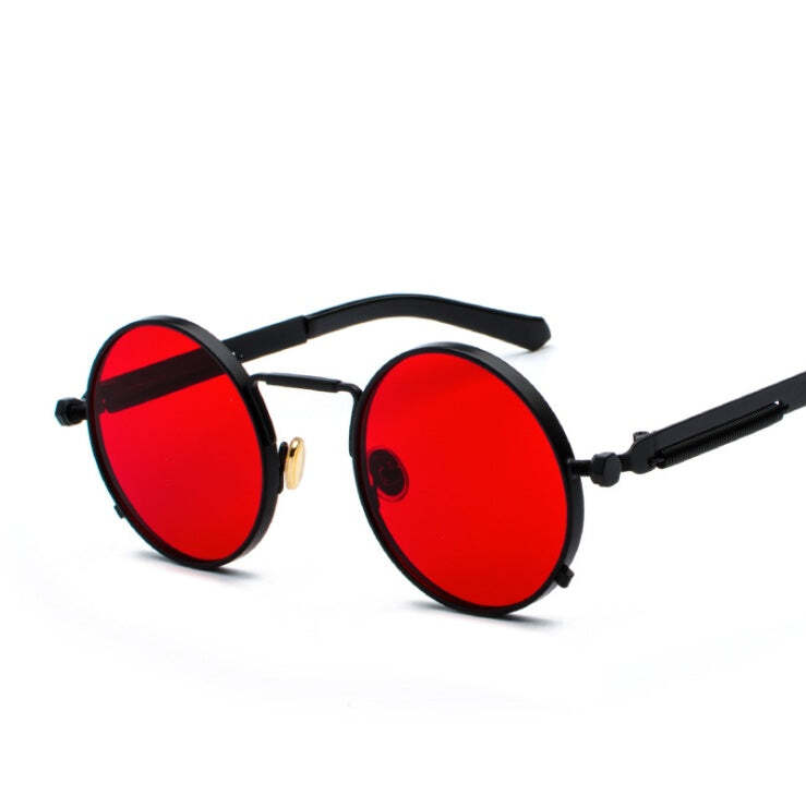 Punk style metal legs reflective sunglasses