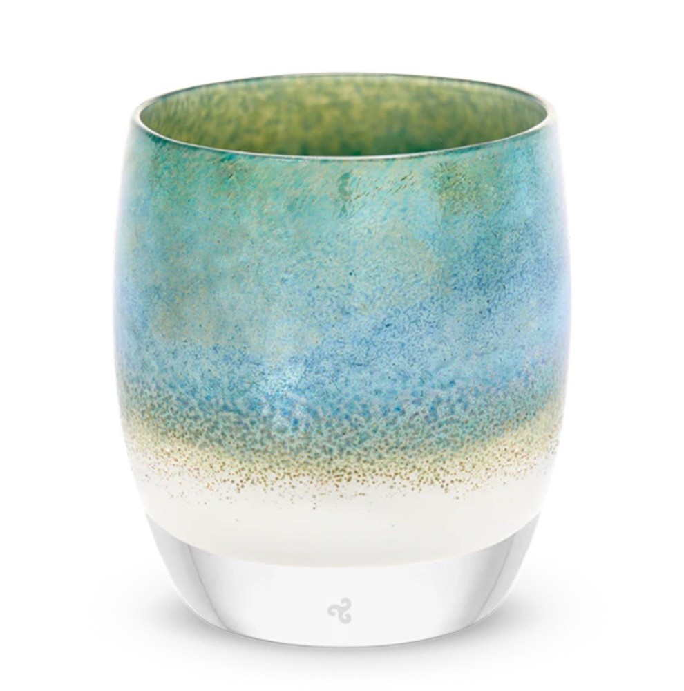 Glassybaby Mother Earth Blue Green Metallic Votive Candle Holder