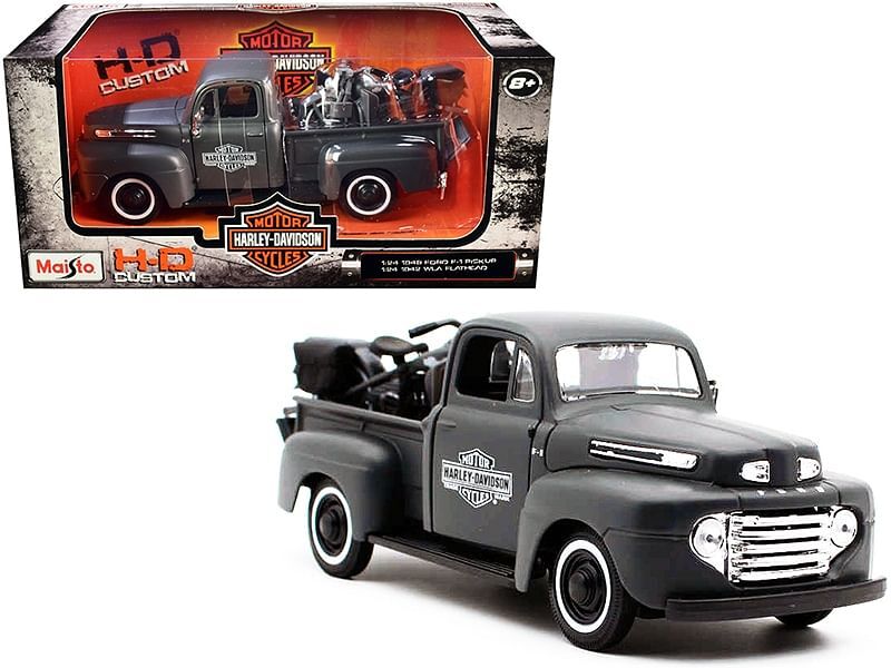 1948 Ford F-1 Pickup Truck and 1942 Harley-Davidson WLA Flathead Motorcycle Matt