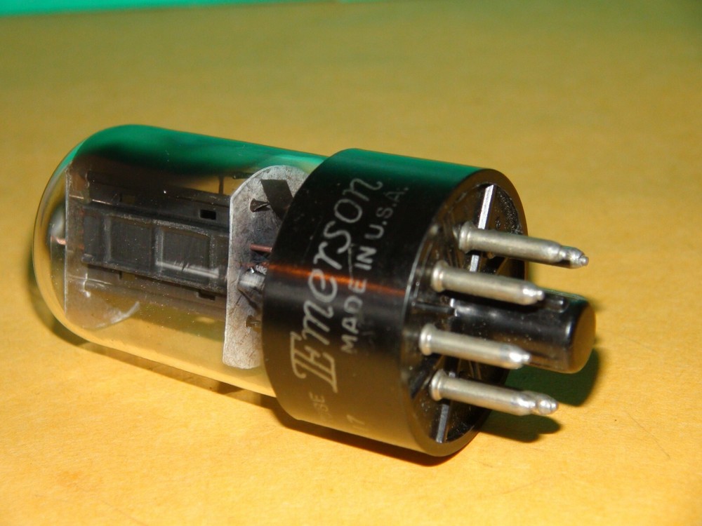 RCA Emerson 6SN7 GTB Black Plate Vacuum Tube Very Strong