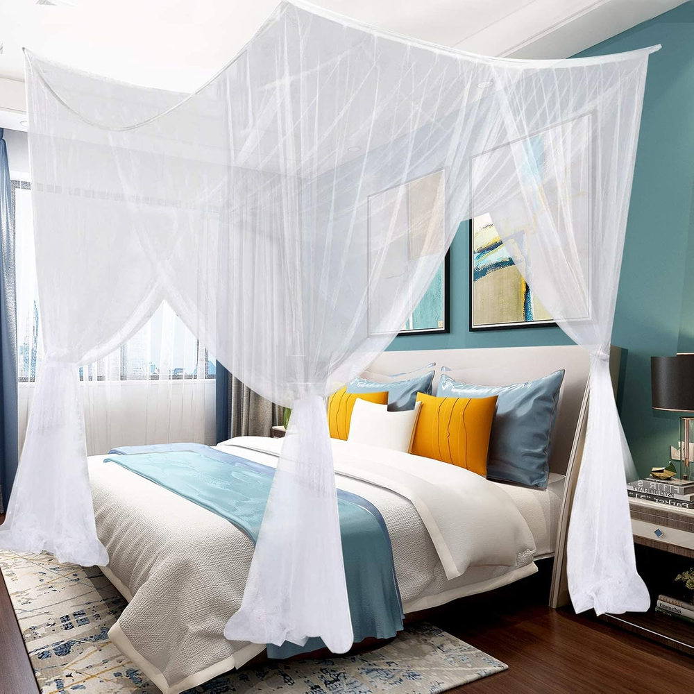Canopy Bed Curtains, 4 Corner Post Canopy Bed Curtain Queen, Bed Canopy Curtains