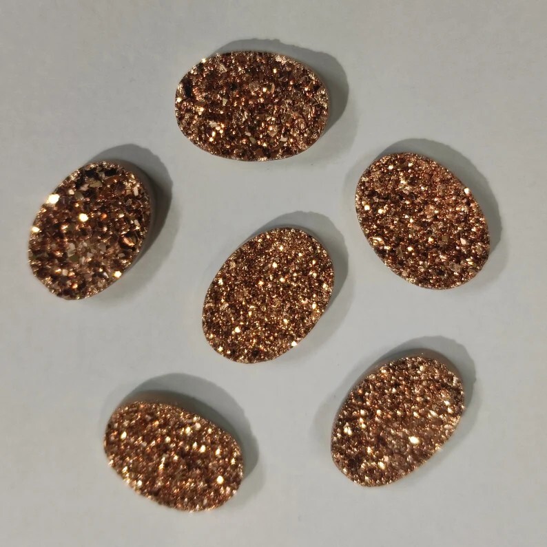 10 Pcs Natural Oval Titanium Agate Druzy Quartz Unique Drusy Earrings Making Lot