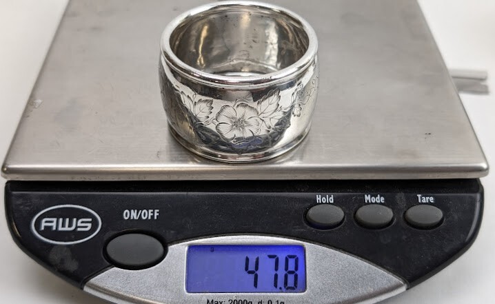 Antique Tiffany & Co Makers Napkin Ring Heavy Sterling Silver Floral Engraved