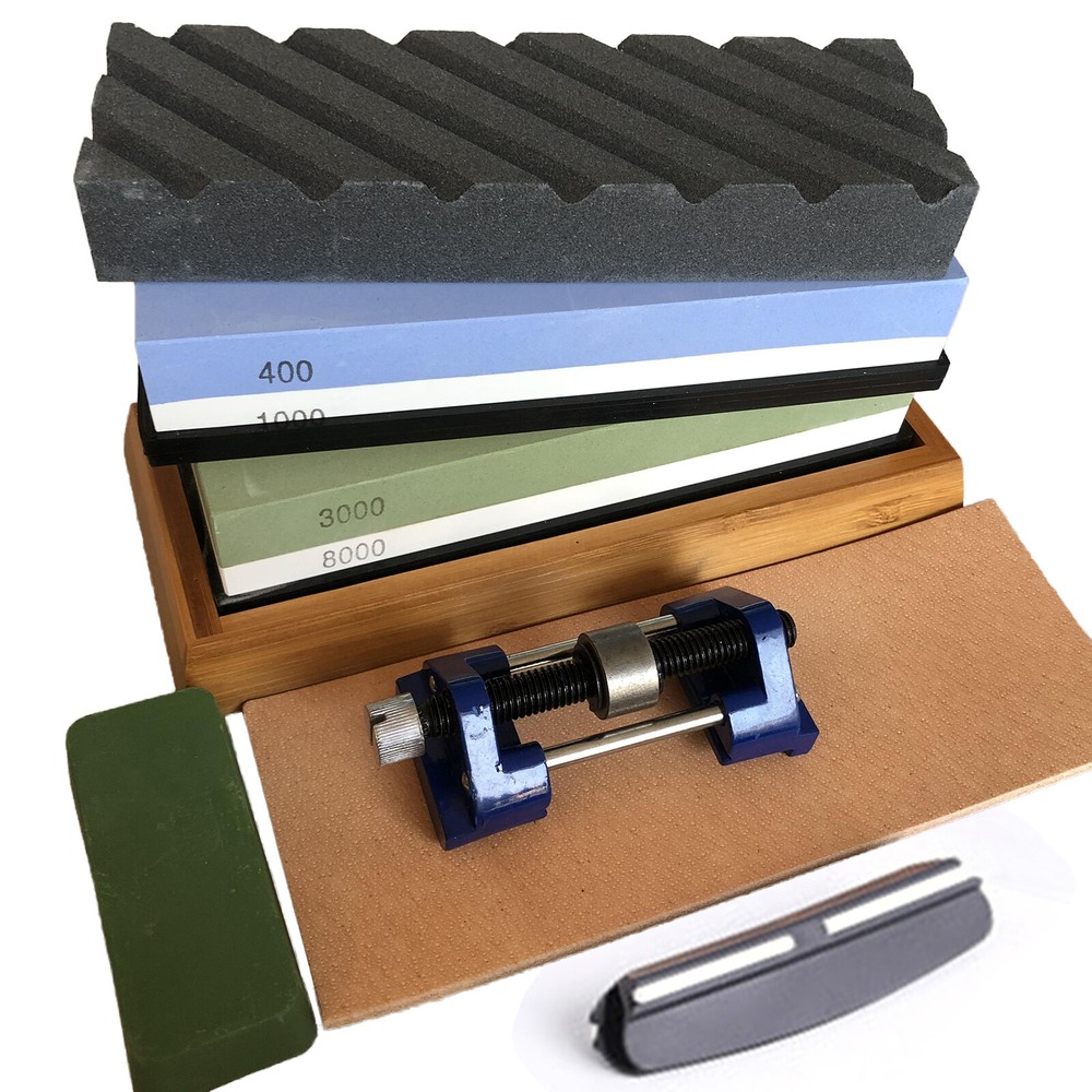 Dual Grit Whetstone Set 400 1000 3000 8000 Blade Sharpening Stone Kit