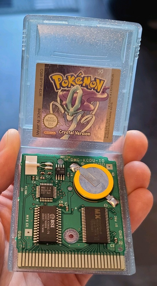 Pokemon Crystal Nintendo Game Boy Color Genuine New Battery Retro PAL GBC GBA SP
