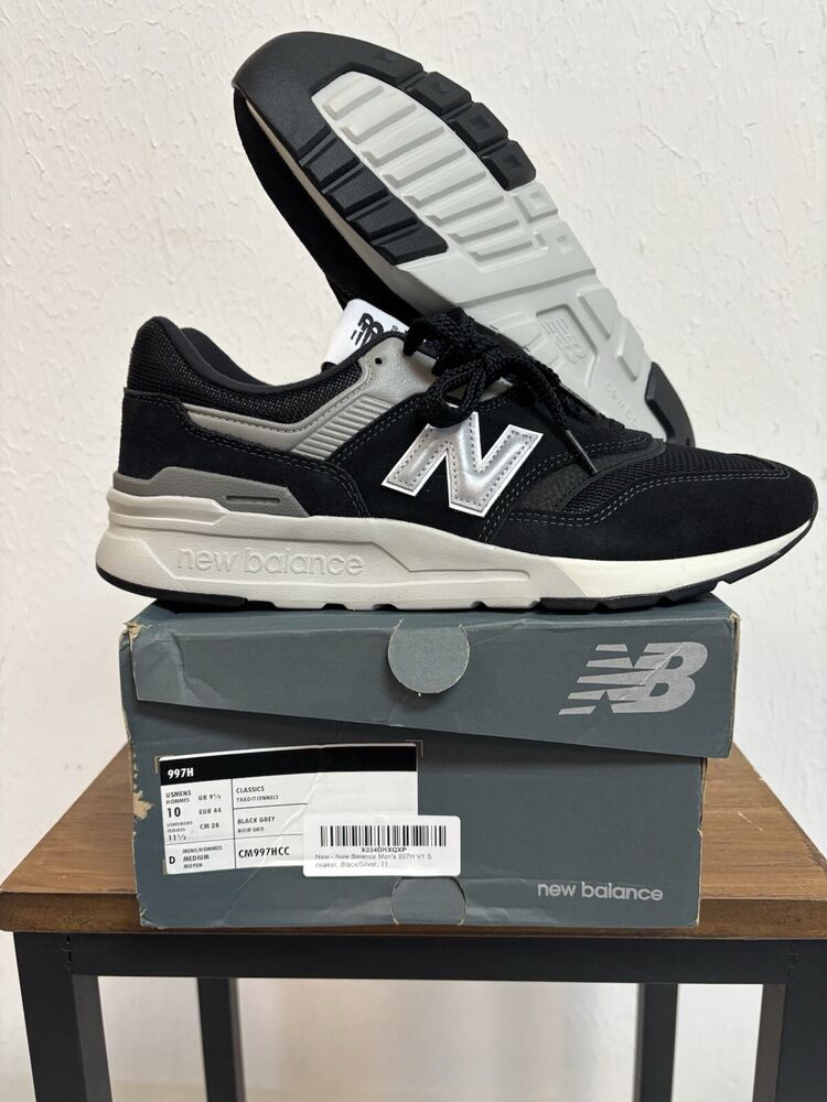 New Balance Mens 997H Black Grey CM997HCC Size 10 Running Lifestyle New in Box