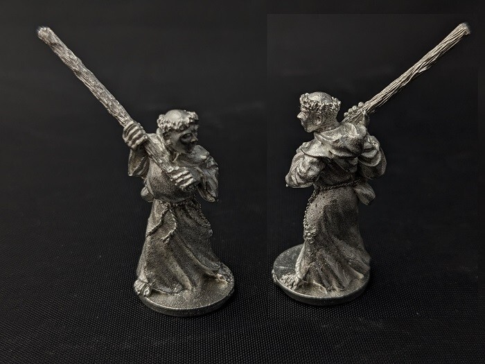 Hobby Products Metal Magic Monk with Staff & Tonsure Miniature Fantasy Figure