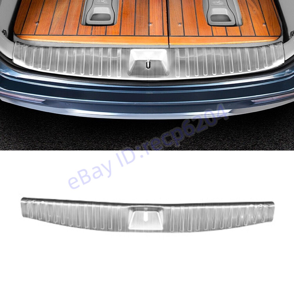 Silver Steel Inner Rear Bumper Protector Sill Trim For Kia Carnival 2022-2024