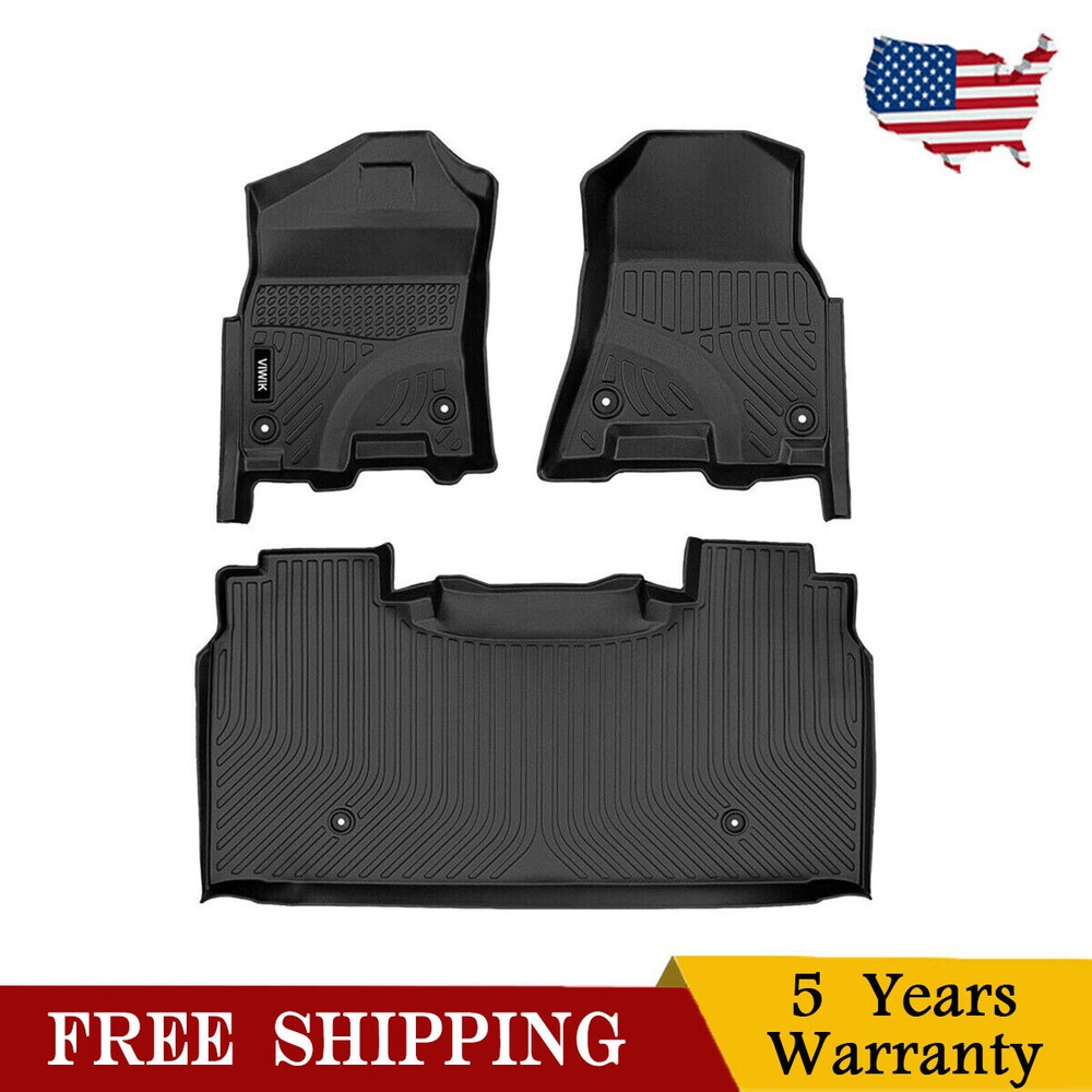 Floor Mat Liners For Dodge Ram 1500 2019 2020 2021 2022 2023 2024 Crew Cab