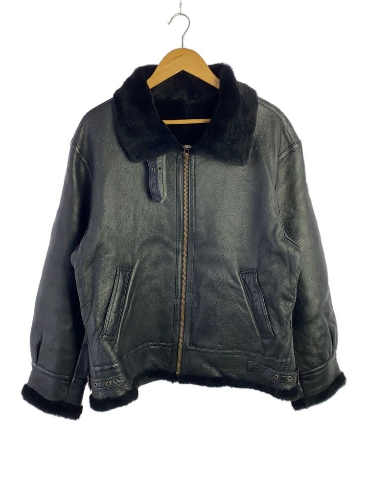 Men's Goat Leather Military Blouson Jacket in Black Size L 50286 2296