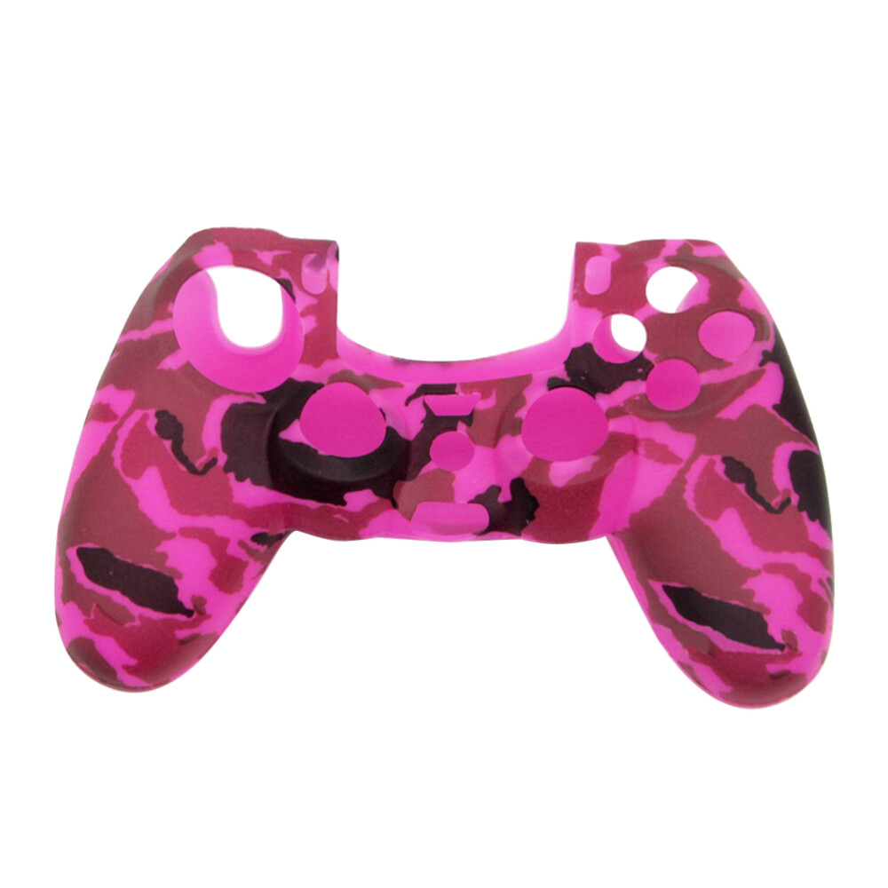 Silicone Rubber Protective Grip Cover for 4 Controllers in Camouflage Rosy Design