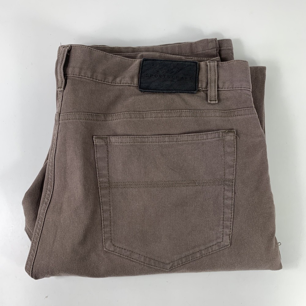 Men's Brown Cotton Trousers Size 38W 88cm Inseam Sports Craft Casual Pants