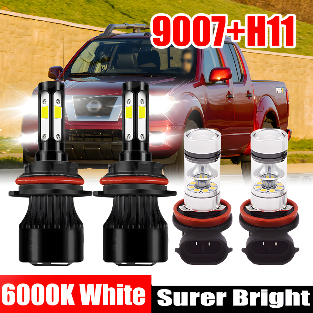 6000K LED Headlight and Fog Light Kit for 2005-2020 Nissan Frontier