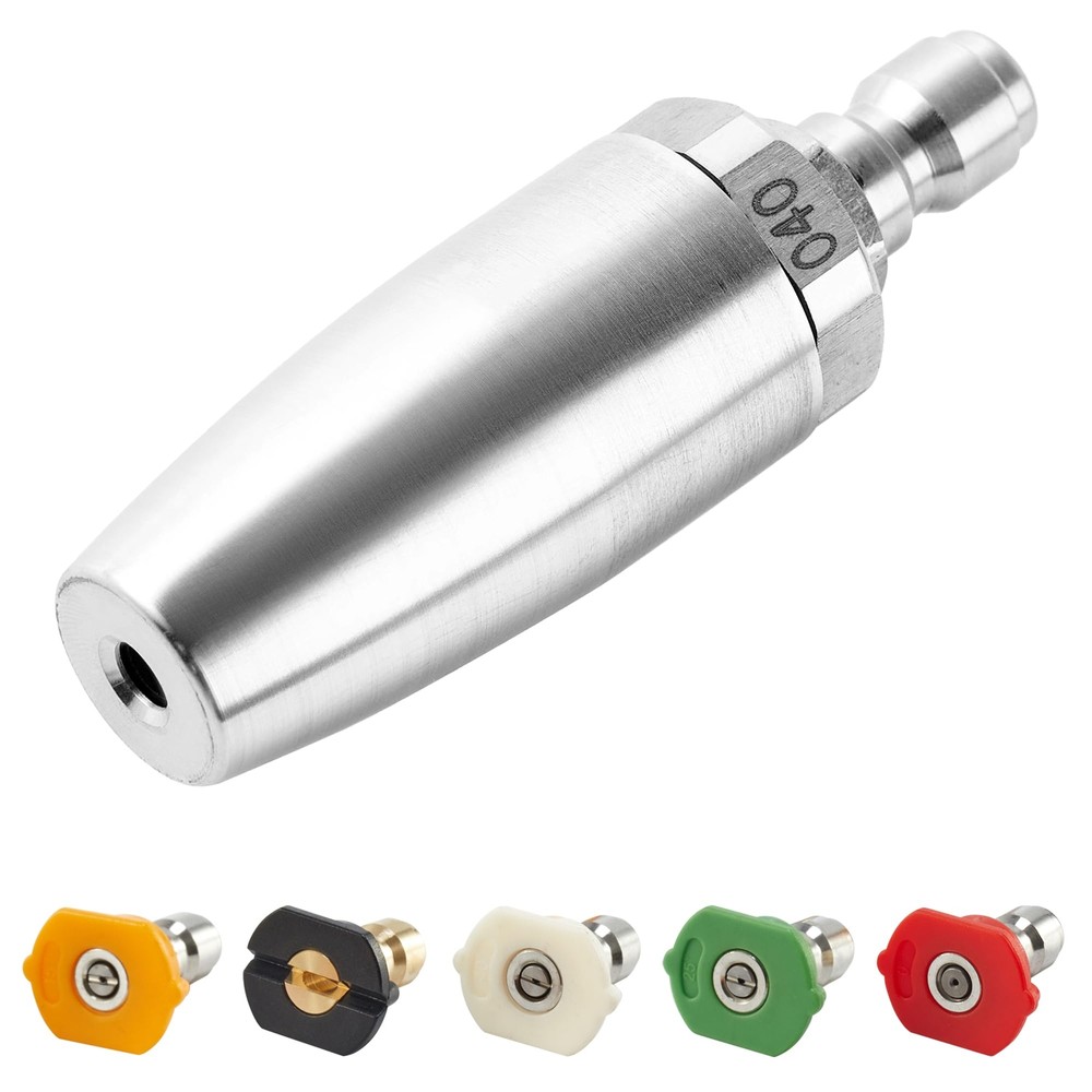 Turbo Nozzle Pressure Washer Tips, Rotating Nozzle with 5 Power Washer Nozzle...