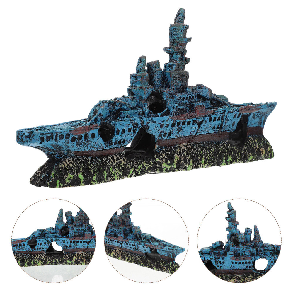 Titanic Aquarium Decorations Small Prop Fish Tank Landscaping Boat