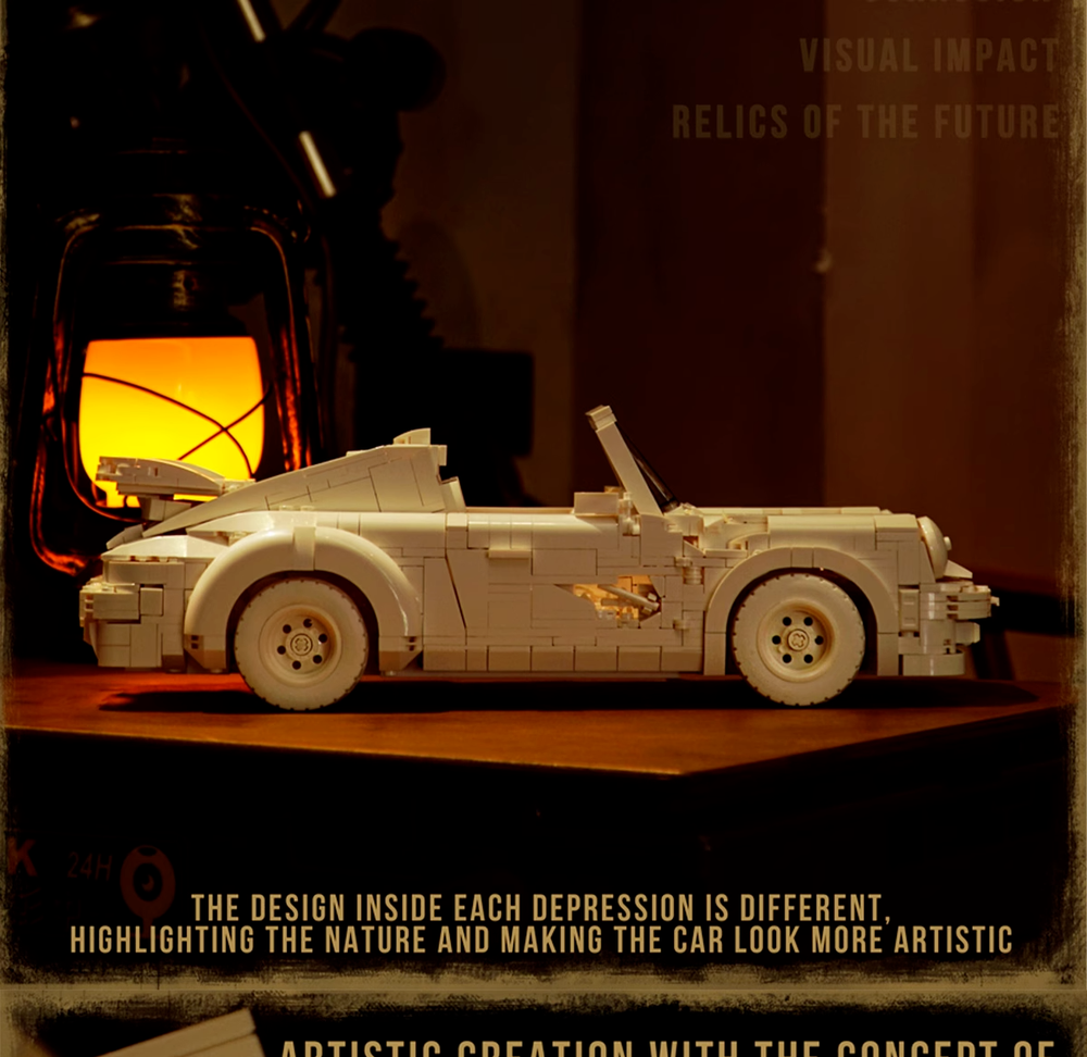 CADA Daniel Arsham ERODED Porsche 911 1:8 Race Car Building Kit, limited Ivory