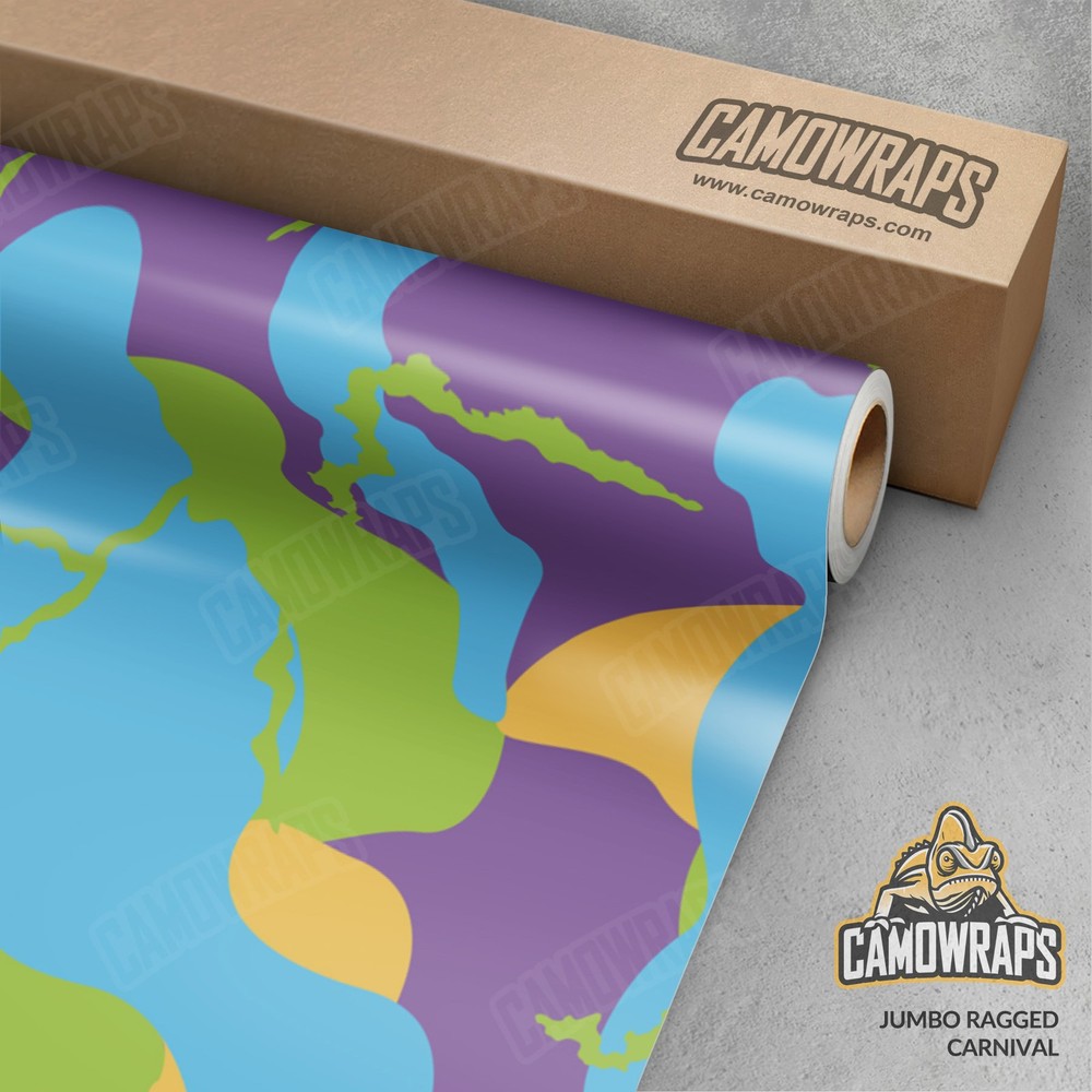 Jumbo Ragged Carnival Camo Vinyl Wrap | Durable Cast Decal Film