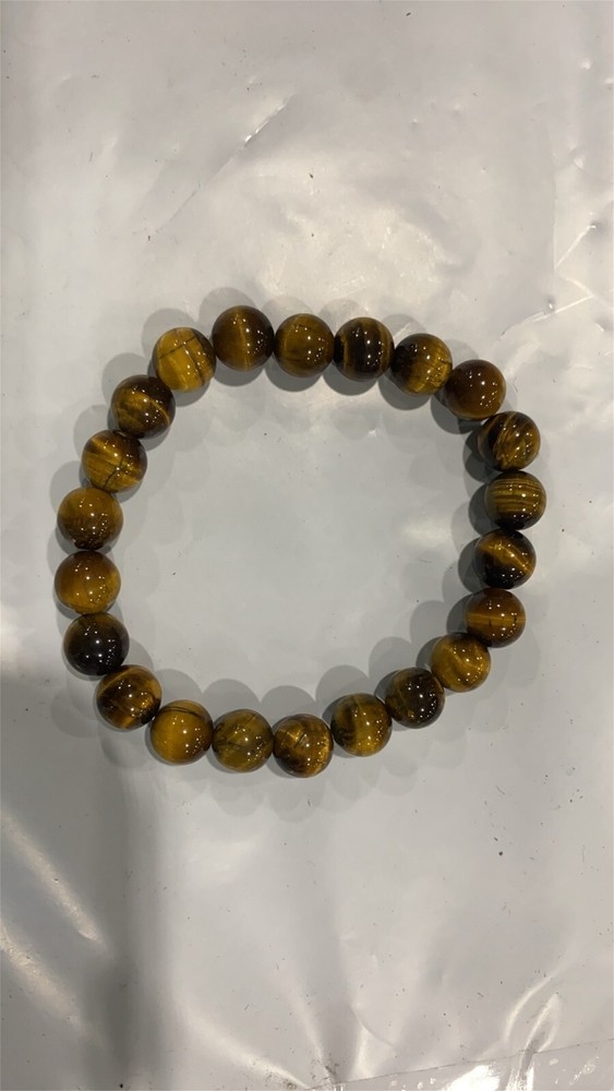 Natural tiger eye quartz crystal stone bead elastic bracelet 8mm