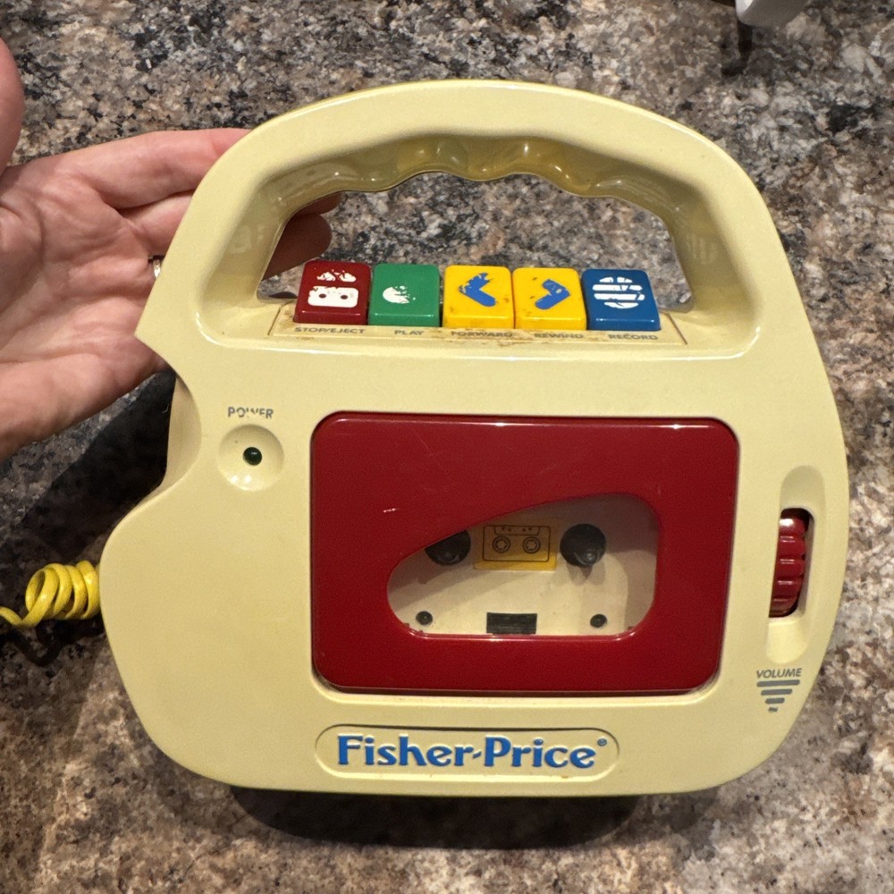 Vintage 1992 Fisher Price Retro Cassette Tape Player Recorder for Kids