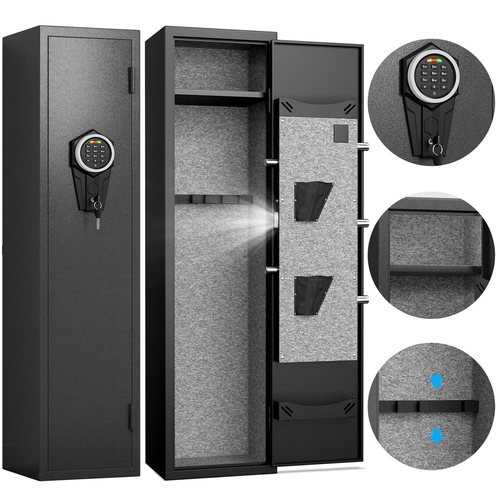 Digital Quick Access Rifle Safe for Home Guns 1-2 Guns Secure Storage